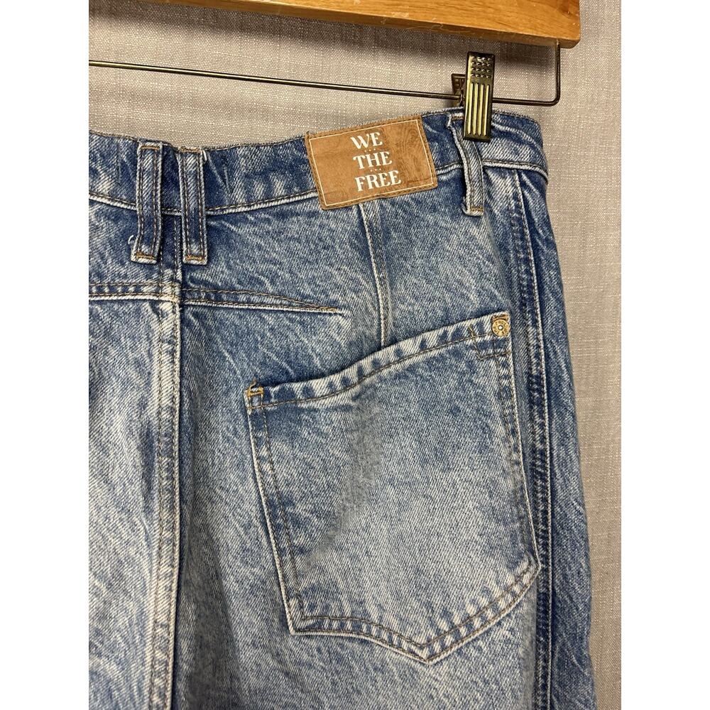 We The Free Light Blue Wide Leg Cropped Barrel Jeans - Picture 6 of 10
